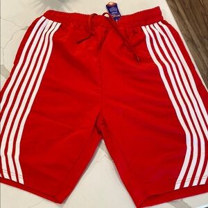 Red and White Athletic Shorts